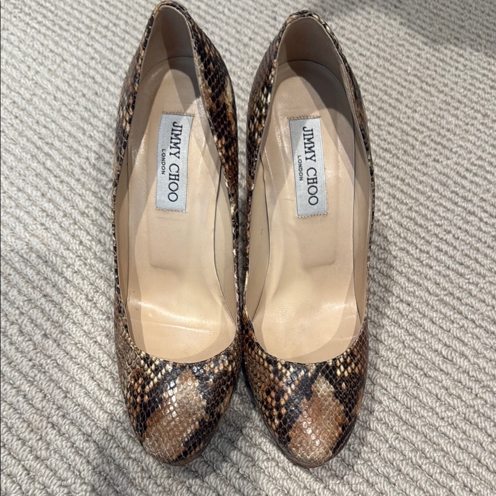 Jimmy Choo Brown Snakeskin Women's Shoes